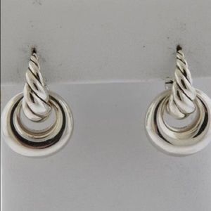 David Yurman Sterling Silver Double Hoop Earrings